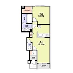 （仮称）足立区六木3丁目計画 1階1LDKの間取り