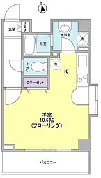 リバーレ秋葉原 13階ワンルームの間取り