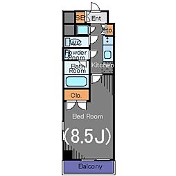 パレステュディオ虎ノ門 1Kの間取図画像