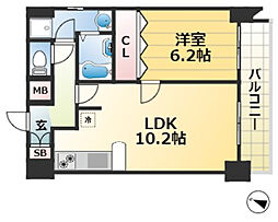 JR東海道・山陽本線 神戸駅 徒歩1分の賃貸マンション 8階1LDKの間取り
