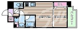 アーバネックス西天満 1DKの間取図画像