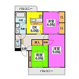 ブリリアント・ジョゼ 3DKの間取図画像