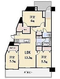 プロスペクト川崎 3LDKの間取図画像