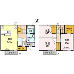 和歌山電鐵貴志川線 交通センター前駅 徒歩12分の賃貸アパート 2階3LDKの間取り