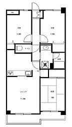 ソレイユ松戸 3LDKの間取図画像