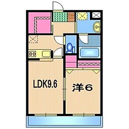 フルーヴ 1LDKの間取図画像
