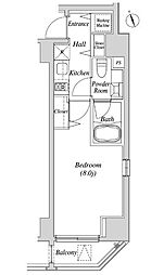 カーサスプレンディッド虎ノ門 13階1Kの間取り