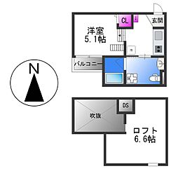 おおさか東線 JR長瀬駅 徒歩5分の賃貸アパート 1階1Kの間取り