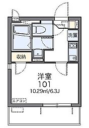 レオネクストLagoon 1Kの間取図画像