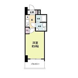 Osaka Metro千日前線 桜川駅 徒歩1分の賃貸マンション 9階1Kの間取り