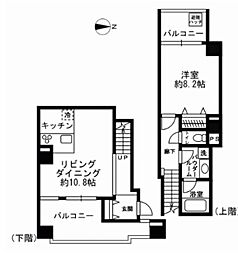 NTPRレジデンス芝浦 1LDKの間取図画像