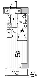 ジェノヴィア三ノ輪2スカイガーデン 1Kの間取図画像