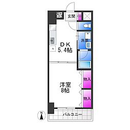 イーストコーストヴィラ 1DKの間取図画像