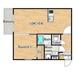 JR東海道・山陽本線 魚住駅 徒歩10分の賃貸アパート 3階1LDKの間取り