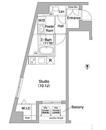 コンフォリア銀座EAST ワンルームの間取図画像