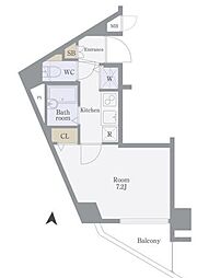 トーシンフェニックス目黒碑文谷 5階1Kの間取り