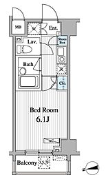 グレース早稲田 1Kの間取図画像