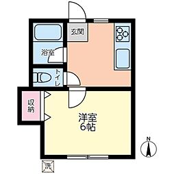 フェニックスカネヨ平和台 1階1DKの間取り