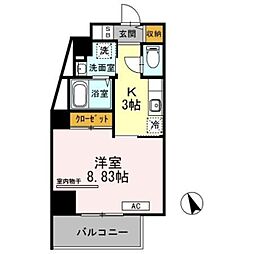 アレーズ南池袋 9階1Kの間取り