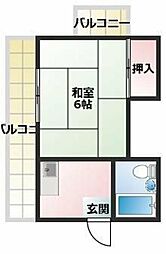 高井ビル 1Kの間取図画像