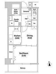コーポレート竹の塚二丁目 4階1DKの間取り