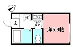 ヒルズ山手仲尾台 ワンルームの間取図画像