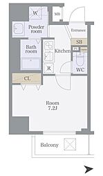 アイル日暮里弐番館 1Kの間取図画像
