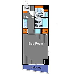 フェニックス日本橋浜町壱番館 7階ワンルームの間取り