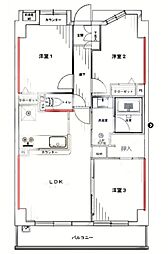 ダイアパレスグランデージ千住大橋 3LDKの間取図画像