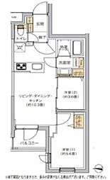 リビオメゾン湯島 2LDKの間取図画像