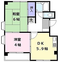 ハシエンダ 2DKの間取図画像