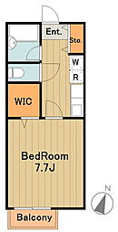 多摩都市モノレール 大塚・帝京大学駅 徒歩10分の賃貸アパート 2階1Kの間取り