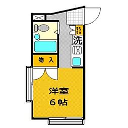 西戸部ダイヤモンドパレス ワンルームの間取図画像