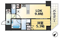リーガル神戸三宮II 12階1LDKの間取り