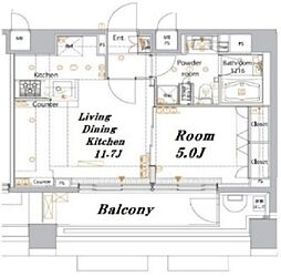 メイクスデザイン高田馬場 1LDKの間取図画像