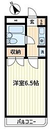 ヴェルドミール 1Kの間取図画像