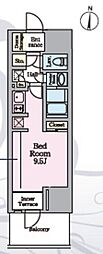 リビオメゾン東陽町ヒュッテ ワンルームの間取図画像