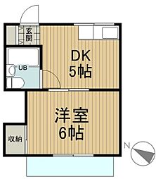コーポ吉田 1DKの間取図画像