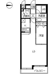 ヴァンテアンライフ高円寺壱番館 1LDKの間取図画像