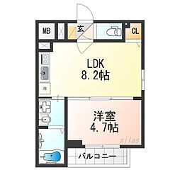 F asecia alcon 1LDKの間取図画像