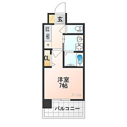 ベラジオ雅び京都西院II 1Kの間取図画像