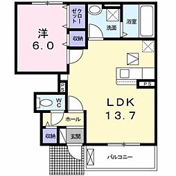 Rose of Sharon 1階1LDKの間取り