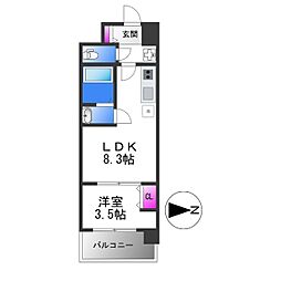 Mv.ms大阪新加美 5階1LDKの間取り