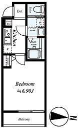 小田急小田原線 相武台前駅 徒歩9分の賃貸アパート 2階1Kの間取り