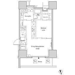 ザ・パークハビオ北千住 1LDKの間取図画像
