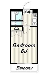 レオパレスTAMA 1Kの間取図画像