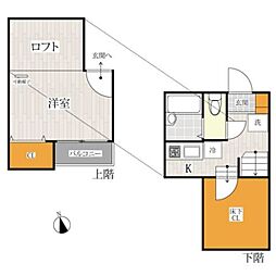 コンフォートベネフィス姪浜6 1Kの間取図画像