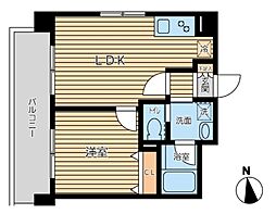 オーキッドレジデンス三ノ輪2 5階1LDKの間取り