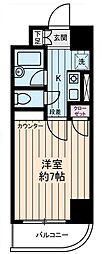 アセンズシティ3 7階1Kの間取り