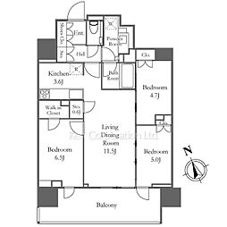 プラウド南阿佐ヶ谷 3LDKの間取図画像